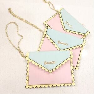 Bewaltz pastel Minty / Pink Envelope card holder wallet NWT